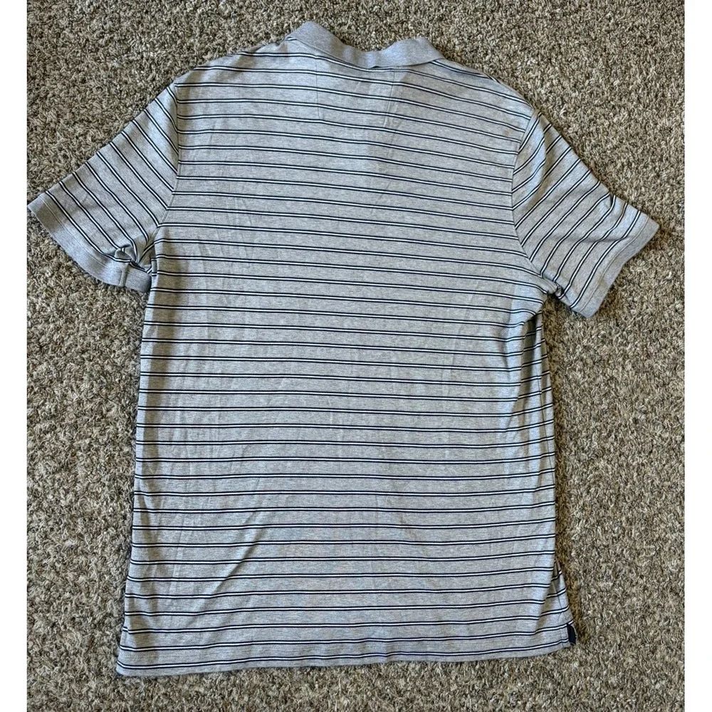 Banana Republic Lux Touch Polo 2XL Tall Gray Striped